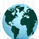 An icon of a globe with a headset.